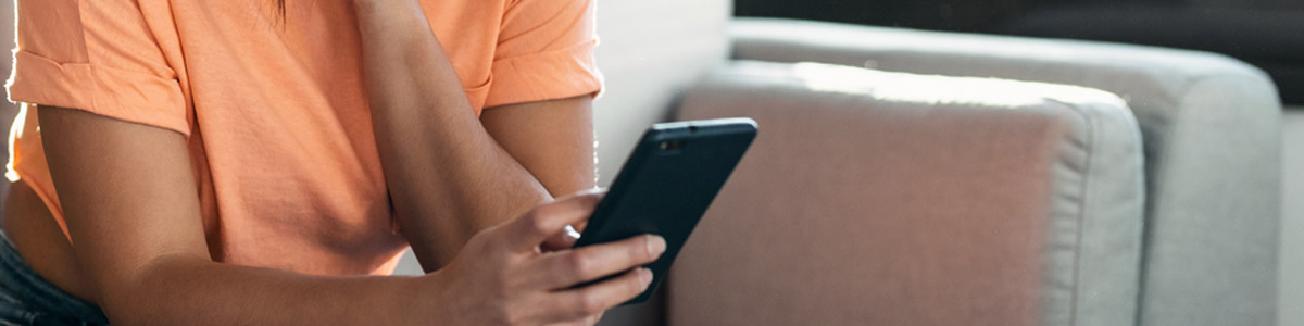 Woman holding phone