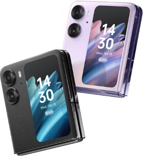 OPPO Find N2 Flip in purple and black 