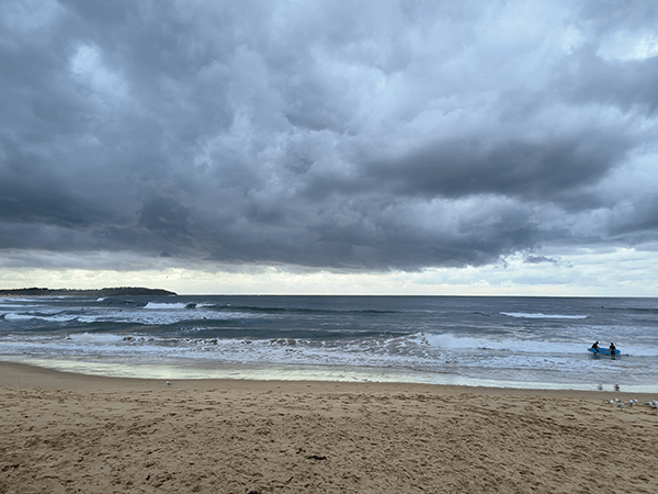 Photo of beach on overcast morning