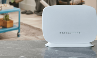 White modem/router in the home