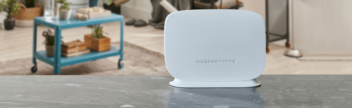 White modem/router in the home