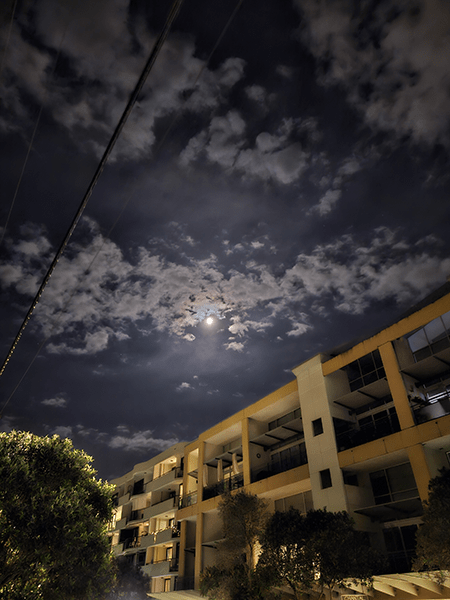 Moon in sky
