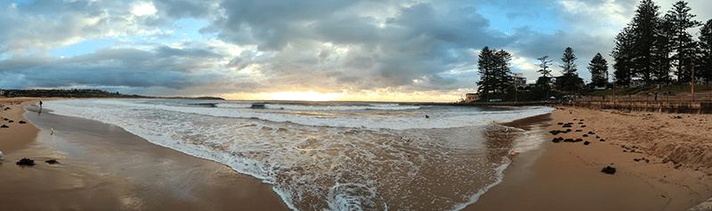 Panorama photo of beach