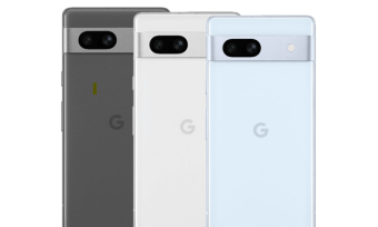 Google Pixel 7a phone range in charcoal, snow and sea colours