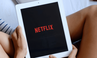 Tablet with Netflix application open