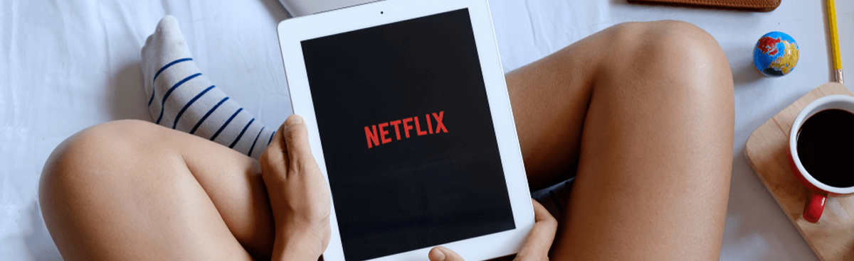 Tablet with Netflix application open