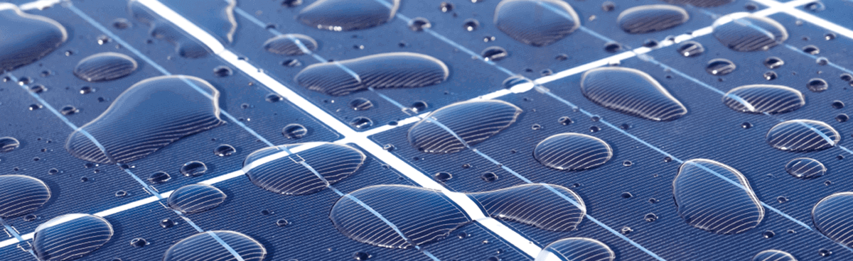 Solar panels after rain