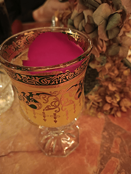 Closeup of drink in indoor setting