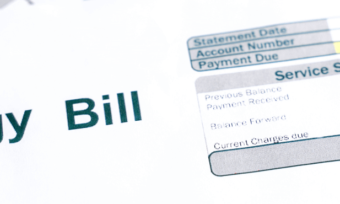 Energy bill with payment notice on it.