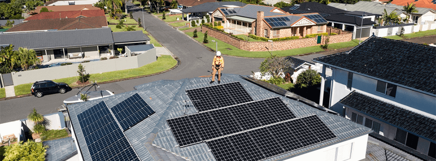 Solar panels installed on rooftop 