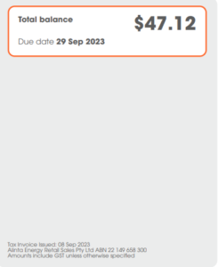 Electricity Cost Summary Alinta Energy Sample Bill OCT 2023