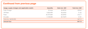 Metering Details Alinta Energy Sample Bill OCT 2023 Part 2