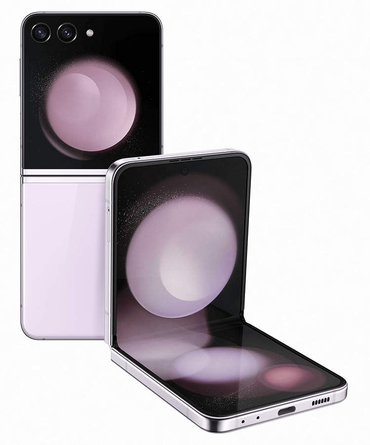 Purple Samsung Galaxy Z Flip 5 phone 