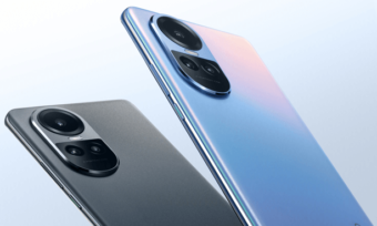 OPPO Reno10 5G phones in blue and grey