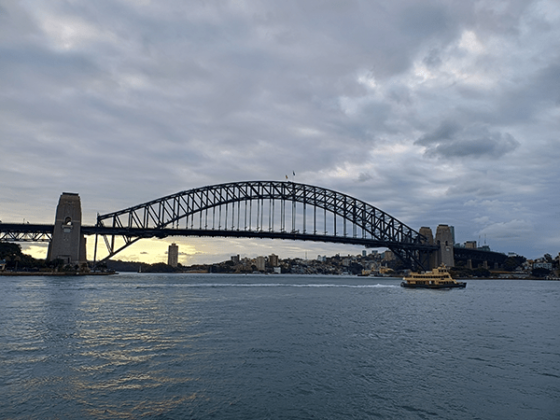 Sydney Harbour with the Bridge on a cloudy day