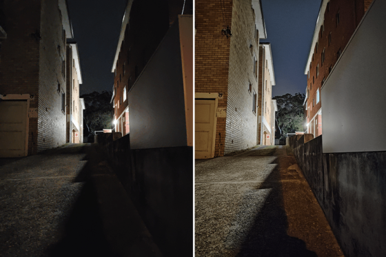 Night time photos of alley