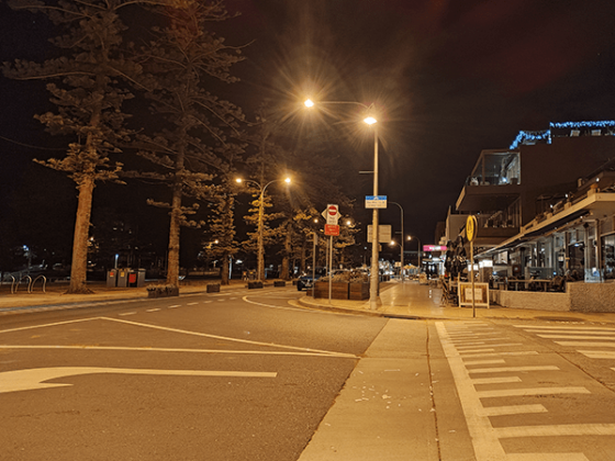 Photo of night time street
