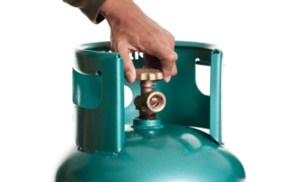 Green LPG gas bottle