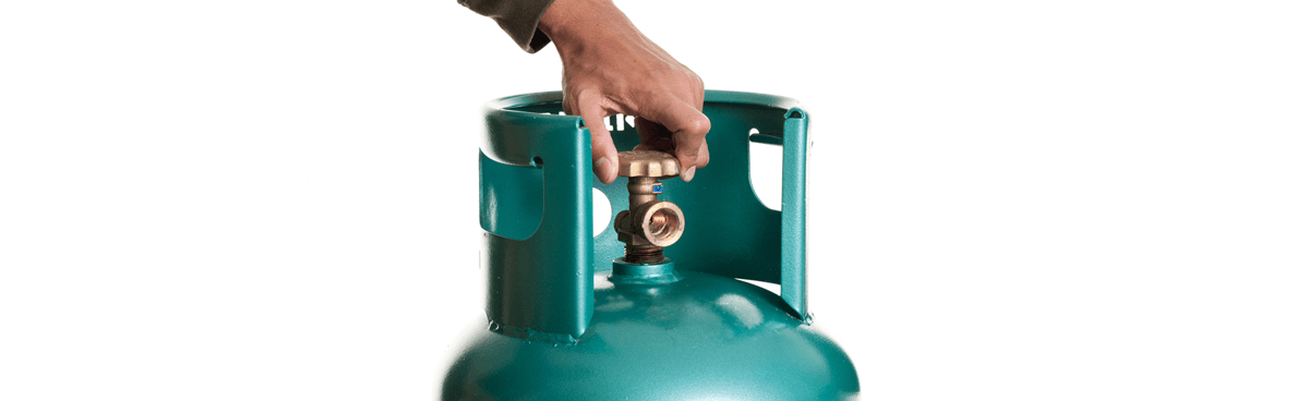 Green LPG gas bottle