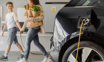 Home EV charging station in family home