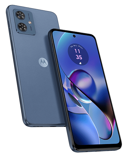 Motorola Moto G54 5G phone in blue