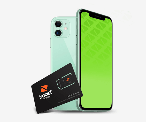 Green iPhone and Boost Mobile SIM card