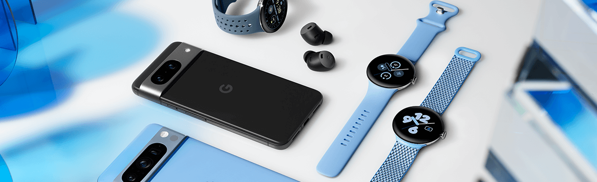 Google Pixel 8 phone, Pixel Watch 2, Pixel Buds Pro