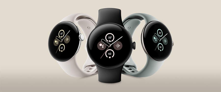 Google Pixel Watch 2 in black and hazel 