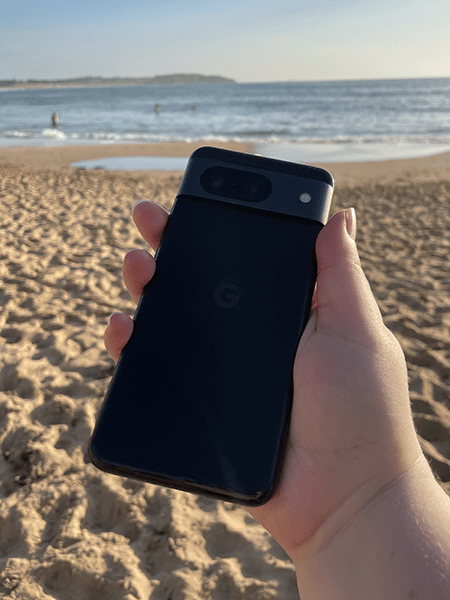 Back of Google Pixel 8 phone
