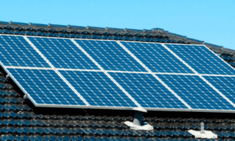 solar panels on a roof