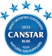 Canstar Vlue award logo for best-rated gas suppliers in NSW 2023