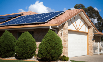Australian home with solar panels