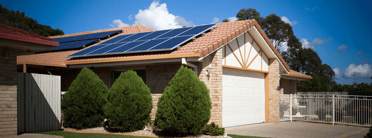 Australian home with solar panels