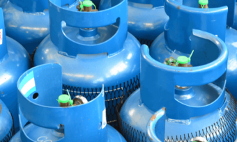 Blue LPG gas cylinders