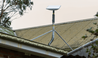 Starlink antenna on rooftop in Australia