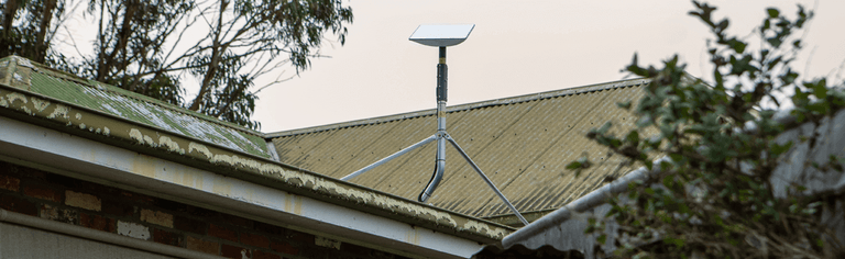 Starlink antenna on rooftop in Australia