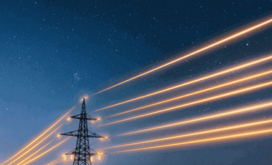 Glowing electricity lines