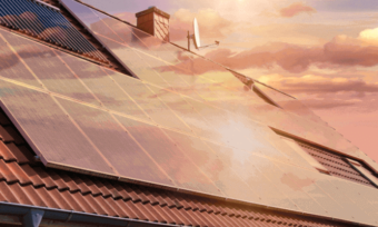 Solar panels on roof