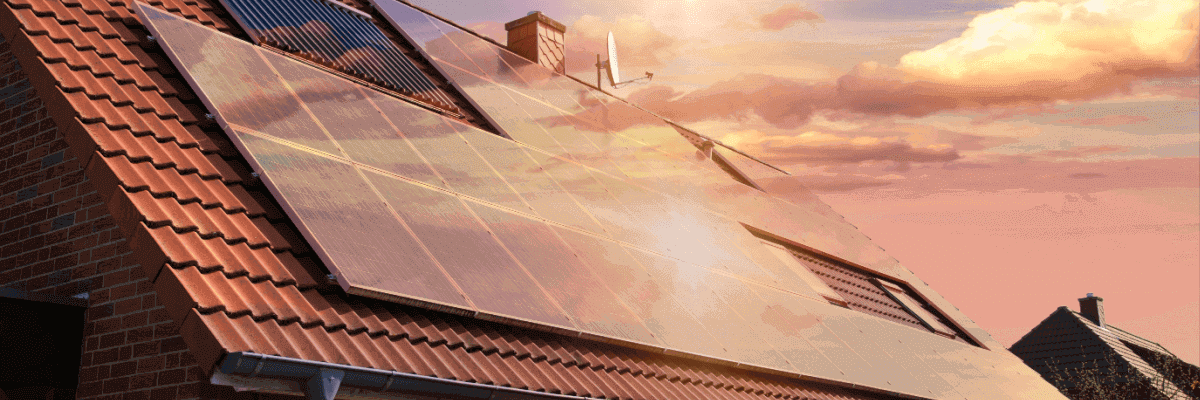 Solar panels on roof