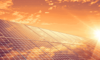 Solar panels with sun