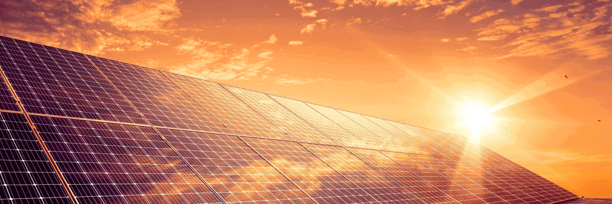 Solar panels with sun
