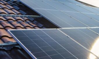 Solar panels on roof