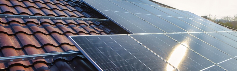 Solar panels on roof