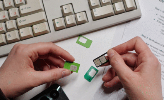 Person holding lots of SIM cards